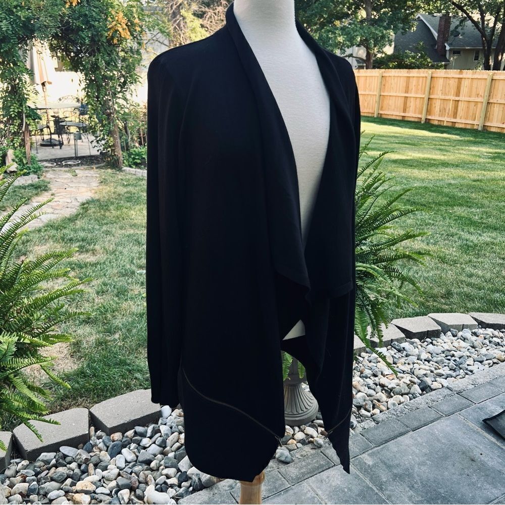 89th &  Madison Black Open Cardigan Sweater size XL